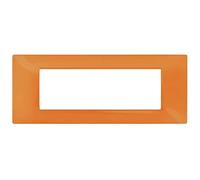 Vetrineinrete® Placchetta per interruttore a 3 4 7 posti arancio cassetta 503 compatibile con vimar plana supporto cover (7 Posti)