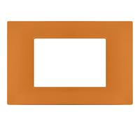 Vetrineinrete® Placchetta per interruttore a 3 4 7 posti arancio cassetta 503 compatibile con vimar plana supporto cover (3 Posti)