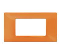 Vetrineinrete® Placchetta per interruttore a 3 4 7 posti arancio cassetta 503 compatibile con vimar plana supporto cover (4 Posti)