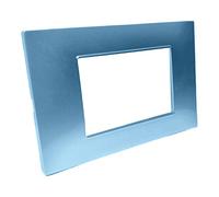 Vetrineinrete® Placchetta per interruttore a 3 4 7 posti azzurro marino cassetta 503 compatibile con vimar plana supporto cover (3 Posti)