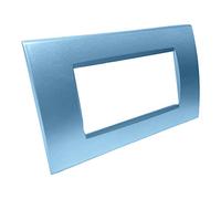 Vetrineinrete® Placchetta per interruttore a 3 4 7 posti azzurro marino cassetta 503 compatibile con vimar plana supporto cover (4 Posti)