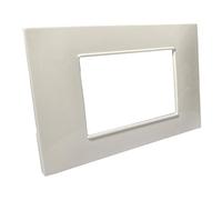 Vetrineinrete® Placchetta per interruttore a 3 4 7 posti bianca cassetta 503 compatibile con vimar plana supporto cover (3 Posti)
