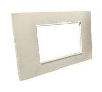 Vetrineinrete® Placchetta per interruttore a 3 4 7 posti bianco perla cassetta 503 compatibile con vimar plana supporto cover (3 Posti)