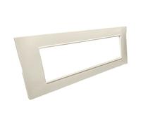 Vetrineinrete® Placchetta per interruttore a 3 4 7 posti bianco perla cassetta 503 compatibile con vimar plana supporto cover (7 Posti)