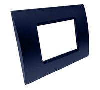 Vetrineinrete® Placchetta per interruttore a 3 4 7 posti blu navy cassetta 503 compatibile con living light supporto cover (3 Posti)