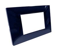 Vetrineinrete® Placchetta per interruttore a 3 4 7 posti blue navy cassetta 503 compatibile con vimar plana supporto cover (3 Posti)