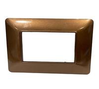 Vetrineinrete® Placchetta per interruttore a 3 4 7 posti bronzo cassetta 503 compatibile con btcino matix supporto cover (4 Posti)