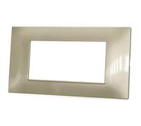 Vetrineinrete® Placchetta per interruttore a 3 4 7 posti champagne cassetta 503 compatibile con vimar plana supporto cover (4 Posti)