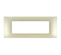 Vetrineinrete® Placchetta per interruttore a 3 4 7 posti champagne cassetta 503 compatibile con vimar plana supporto cover (7 Posti)