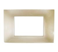 Vetrineinrete® Placchetta per interruttore a 3 4 7 posti champagne cassetta 503 compatibile con vimar plana supporto cover (3 Posti)
