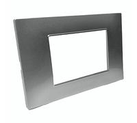 Vetrineinrete® Placchetta per interruttore a 3 4 7 posti grigio platino cassetta 503 compatibile con vimar plana supporto cover (3 Posti)