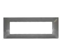 Vetrineinrete® Placchetta per interruttore a 3 4 7 posti grigio scuro cassetta 503 compatibile con vimar plana supporto cover (7 Posti)