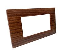 Vetrineinrete® Placchetta per interruttore a 3 4 7 posti legno scuro cassetta 503 compatibile con vimar plana supporto cover (4 Posti)