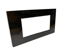 Vetrineinrete® Placchetta per interruttore a 3 4 7 posti nero cassetta 503 compatibile con vimar plana supporto cover (4 Posti)