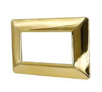 Vetrineinrete® Placchetta per interruttore a 3 4 7 posti oro lucido cassetta 503 compatibile con btcino matix supporto cover (4 Posti)