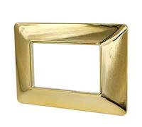 Vetrineinrete® Placchetta per interruttore a 3 4 7 posti oro lucido cassetta 503 compatibile con btcino matix supporto cover (3 Posti)