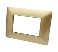 Vetrineinrete® Placchetta per interruttore a 3 4 7 posti oro satinato cassetta 503 compatibile con btcino matix supporto cover (3 Posti)