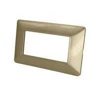Vetrineinrete® Placchetta per interruttore a 3 4 7 posti oro satinato cassetta 503 compatibile con btcino matix supporto cover (4 Posti)