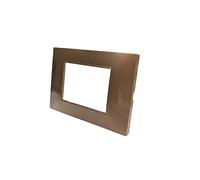 Vetrineinrete® Placchetta per interruttore a 3 4 7 posti rame cassetta 503 compatibile con vimar plana supporto cover (3 Posti)