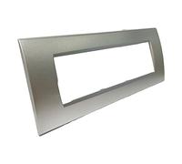 Vetrineinrete® Placchetta per interruttore a 3 4 7 posti silver cassetta 503 compatibile con living light supporto cover (7 Posti)