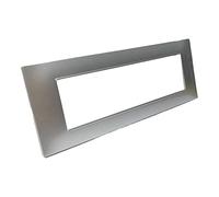 Vetrineinrete® Placchetta per interruttore a 3 4 7 posti silver cassetta 503 compatibile con vimar plana supporto cover (7 Posti)