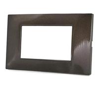 Vetrineinrete® Placchetta per interruttore a 3 4 7 posti testa di moro cassetta 503 compatibile con vimar plana supporto cover (4 Posti)