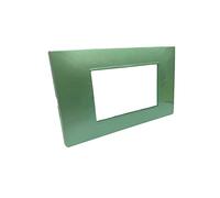 Vetrineinrete® Placchetta per interruttore a 3 4 7 posti verde cassetta 503 compatibile con vimar plana supporto cover (4 Posti)