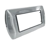 Vetrineinrete® Placchetta per interruttore in metallo a 3 4 7 posti argento lucido cassetta 503 compatibile con living international supporto cover (4 Posti)