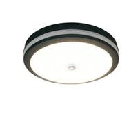 Vetrineinrete® Plafoniera led 30 Watt con sensore di movimento tecnologia CCT lampada da soffitto per esterno IP65 (Nero)