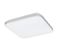 Vetrineinrete® Plafoniera led quadrata con rifiniture silver superfice bianca effetto brillantini da 18 e 24 watt con tecnologia CCT tre dimensioni 33 43 e 48 cm (24 Watt 48x5 cm)