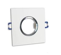 Vetrineinrete® Porta faretto ad incasso quadrato per cartongesso a soffitto supporto per faretti foro 60 mm vari colori P9-GU10 (Bianco) B14