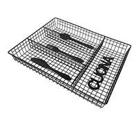 Vetrineinrete® Portaposate da cassetto 4 Scomparti in Metallo Organizer cassetti da Cucina Vassoio Porta Posate Forato D32