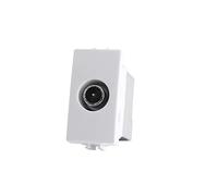Vetrineinrete® Presa tv passante compatibile con vimar plana connettore maschio prese da incasso per moduli (Bianco)