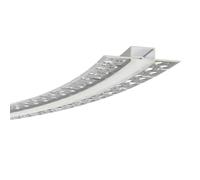 Vetrineinrete® Profilo in alluminio flessibile curvabile da incasso per controsoffitto in cartongesso per strip led con cover opaca 1,5 Mt