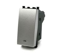 Vetrineinrete® Pulsante con spia luminosa compatibile con vimar plana interruttore relè 10A 250V invertitore deviatore campanello (Silver)