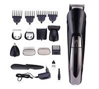 Vetrineinrete® Rasoio da uomo multifunzione ricaricabile regolabarba e tagliacapelli tagliapeli rifinitore barba e capelli con accessori senza fili