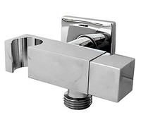 Vetrineinrete® Rubinetto con supporto doccia presa acqua da muro miscelatore ad incasso quadrato attacco ½” ottone cromato F27