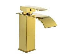 Vetrineinrete® Rubinetto da bagno a cascata a canna bassa per lavabo bidet miscelatore moderno per lavandino oro