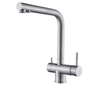 Vetrineinrete® Rubinetto da cucina a tre vie per depuratore d’acqua doppia Leva per Acqua calda fredda e depurata design moderno