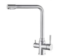 Vetrineinrete® Rubinetto da cucina a tre vie per depuratore d’acqua doppia leva per Acqua calda fredda e depurata Sistema Osmosi