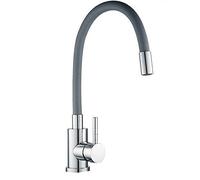 Vetrineinrete® Rubinetto da cucina canna alta flessibile in silicone miscelatore per lavello lavandino gommato (Grigio) D10