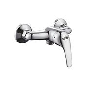 Vetrineinrete® Rubinetto da parete per doccia con attacco ½” per tubo flessibile doccetta miscelatore monocomando ottone cromato lucido A123