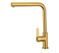 Vetrineinrete® Rubinetto oro lucido per lavello da cucina a canna alta quadrata miscelatore per lavandino a una e due vasche orientabile