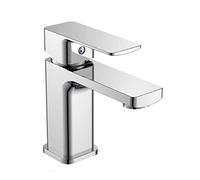 Vetrineinrete® Rubinetto per bagno moderno quadrato miscelatore orientabile lavabo bidet vasca in ottone cromato lucido (Rubinetto Lavandino)