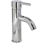 Vetrineinrete® Rubinetto per lavabo a canna alta moderno miscelatore per lavandino da bagno monocomando monoforo in ottone cromato lucido 69013 D7