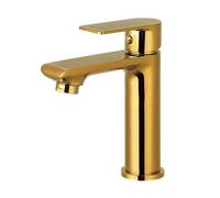Vetrineinrete® Rubinetto per lavabo miscelatore monocomando moderno da bagno oro lucido