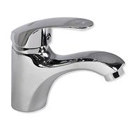 Vetrineinrete® Rubinetto per lavabo miscelatore monoleva regolabile acqua calda e fredda monocomando monoforo da bagno in ottone cromato 52328 F23