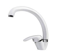 Vetrineinrete® Rubinetto per lavello da cucina a canna alta miscelatore monocomando per lavandino monoforo bianco M31