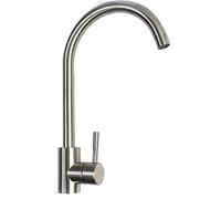 Vetrineinrete® Rubinetto per lavello da cucina a canna alta miscelatore monocomando per lavandino orientabile monoforo in ottone cromato satinato D101