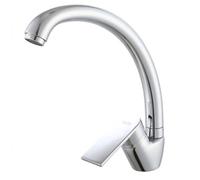 Vetrineinrete® Rubinetto per lavello da cucina a canna alta miscelatore per lavandino a una e due vasche orientabile (Cromo Lucido)